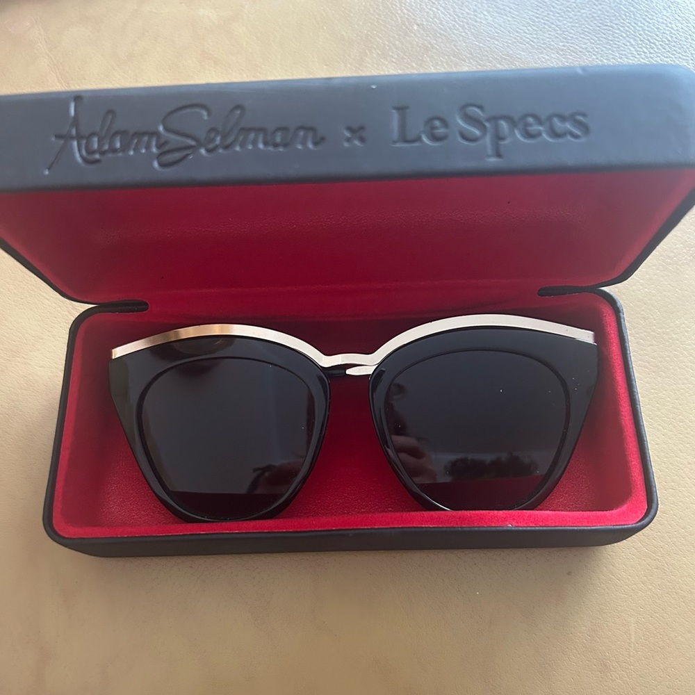 Le Specs x Adam Selman Black Sunglasses oversized.
